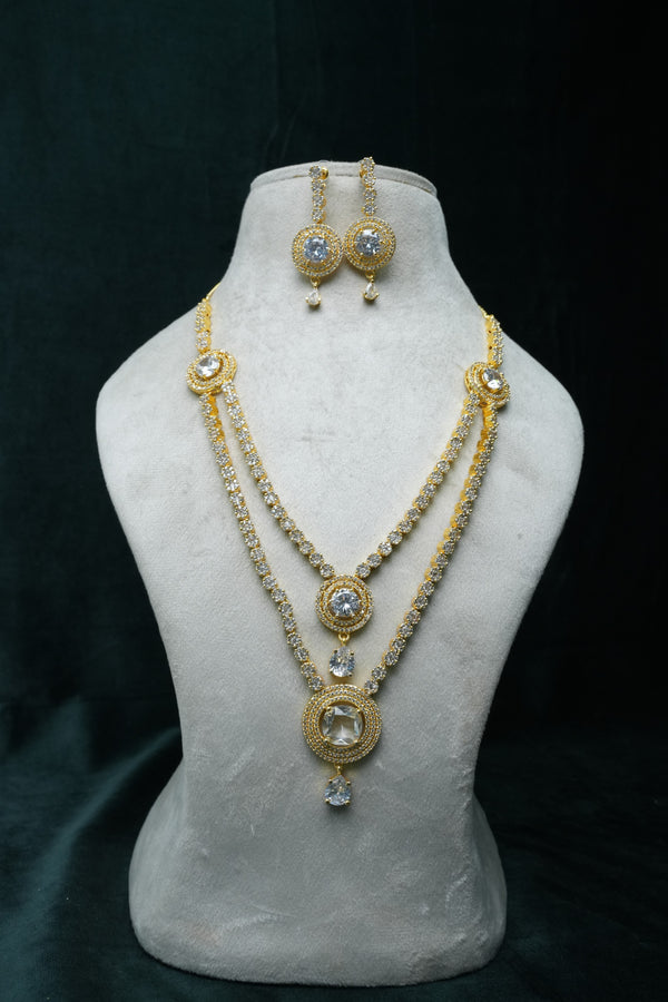 CZ-Stone Necklace and Earrings Set
