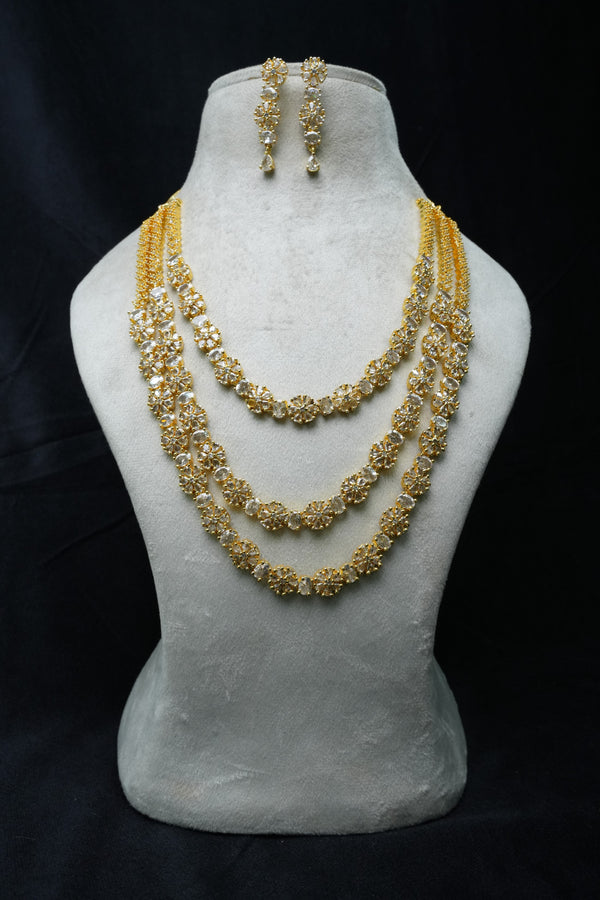 Luxurious CZ-Stone Necklace and Earrings Set