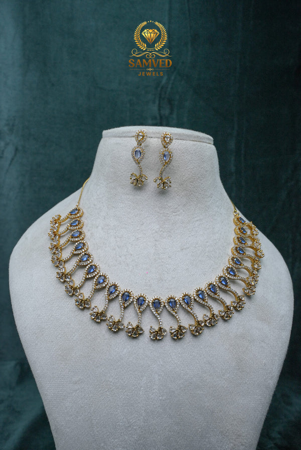ElegantCZ Stone Necklace and Earrings Set