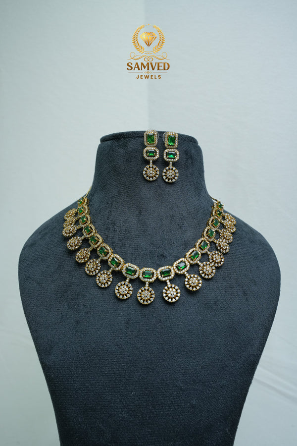 Fashion CZ-Stone Necklace and Earrings set