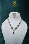 Elegant CZ-Stone Necklace and Earrings Set