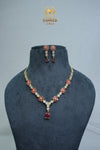 Elegant CZ-Stone Necklace and Earrings Set