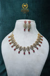 Graceful CZ-Stone Necklace and Earrings Set
