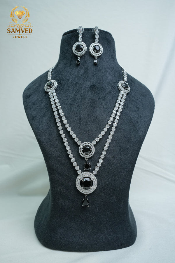 CZ-Stone Necklace and Earrings Set