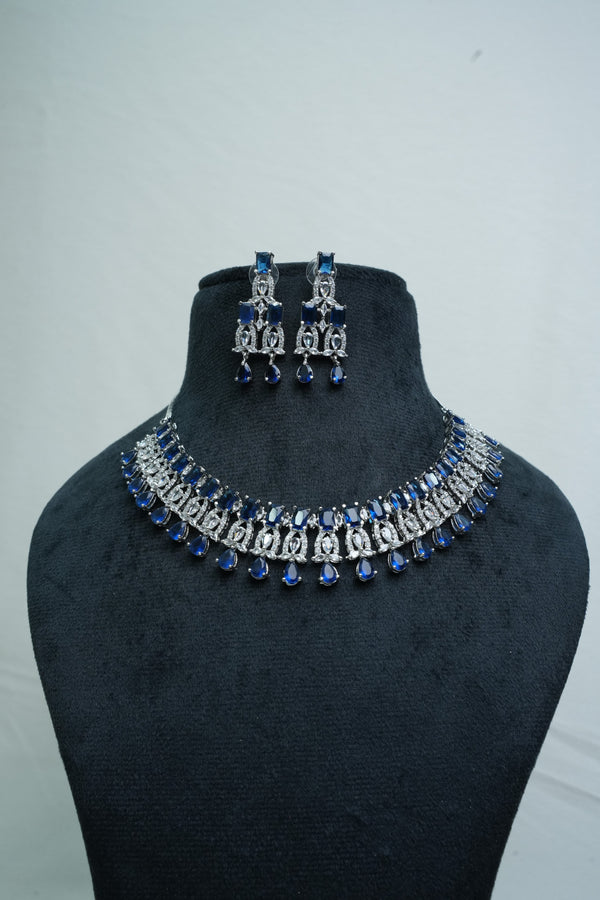 Beautiful CZ-Stone Necklace and Earrings Set