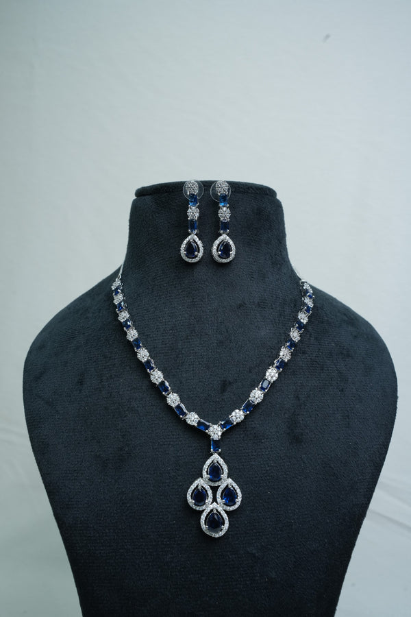 CZ-Stone Necklace and Earrings Set