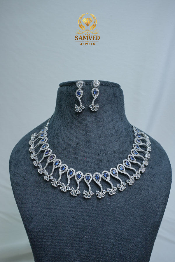 ElegantCZ Stone Necklace and Earrings Set
