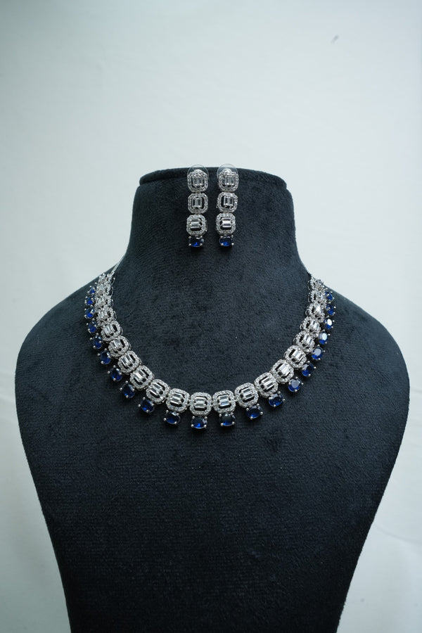 Fast Fashion CZ-Stone Necklace and Earrings Set