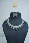 Graceful CZ-Stone Necklace and Earrings Set