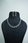 Elegant CZ-Stone Necklace and Earrings Set