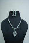 CZ-Stone Necklace and Earrings Set