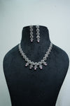 Elegant CZ-Stone Necklace and Earrings Set