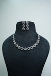 Elegant CZ-Stone Necklace and Earrings Set