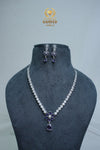 Elegant CZ Stone Necklace and Earrings Set