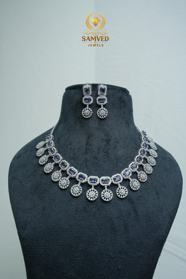 Fashion CZ-Stone Necklace and Earrings set
