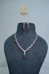 Elegant CZ-Stone Necklace and Earrings Set