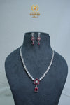 Elegant CZ Stone Necklace and Earrings Set