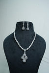 CZ-Stone Necklace and Earrings Set