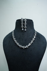 Elegant CZ-Stone Necklace and Earrings Set