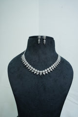 Elegant CZ-Stone Necklace and Earrings Set